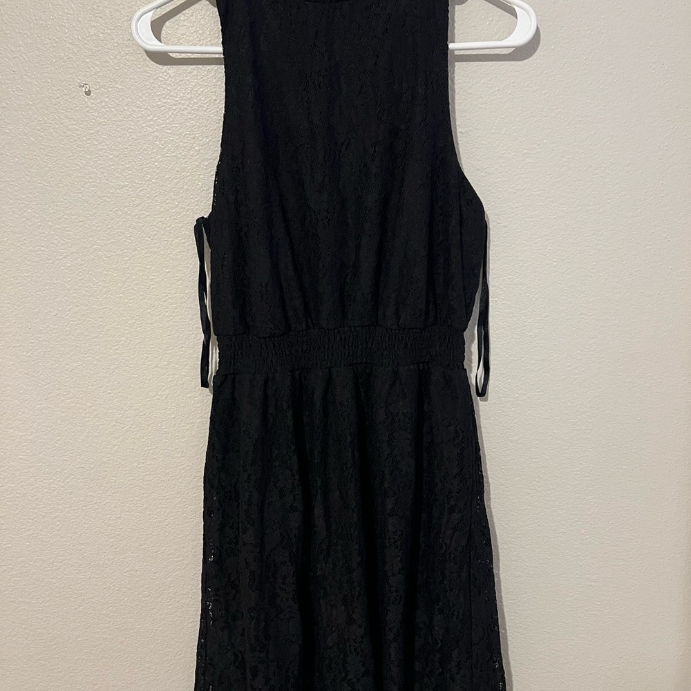 Islander Lace Mock Neck Dress Black Size S (7)